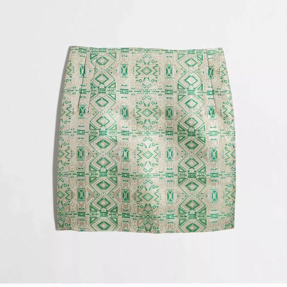 J. Crew Dresses & Skirts - J. Crew Metallic Aztec Mini Skirt, sz 8